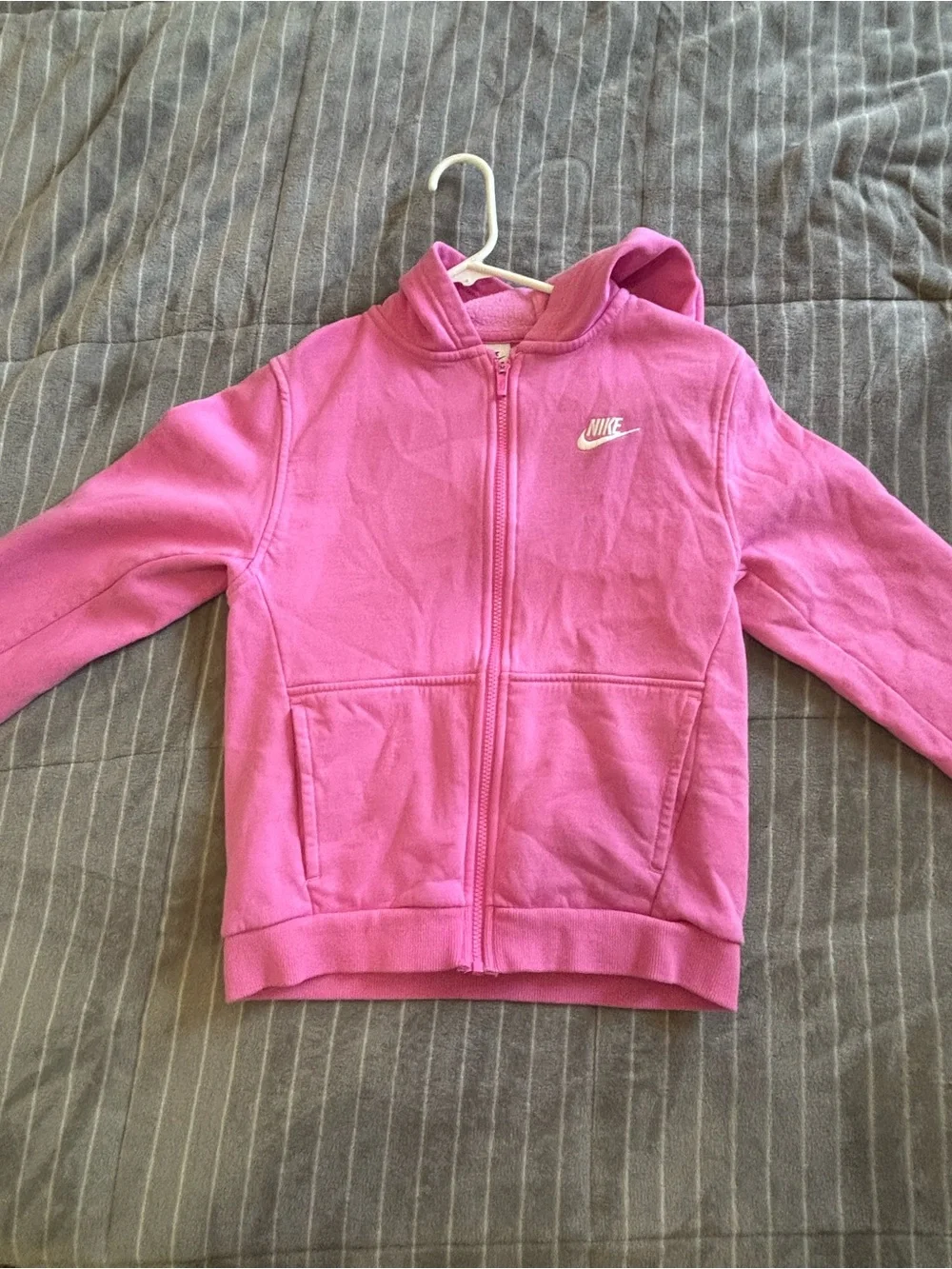 Nike Girls Pink Full-Zip Hooded Sweatshirt